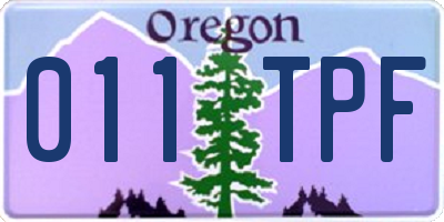 OR license plate 011TPF