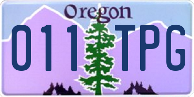 OR license plate 011TPG