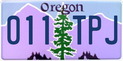 OR license plate 011TPJ