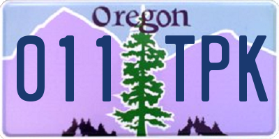 OR license plate 011TPK