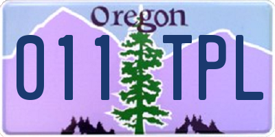 OR license plate 011TPL
