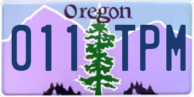 OR license plate 011TPM