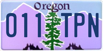 OR license plate 011TPN