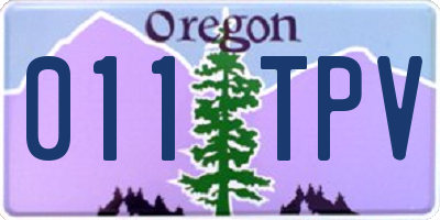 OR license plate 011TPV