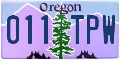 OR license plate 011TPW