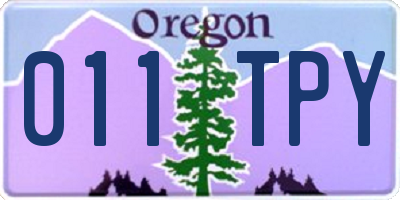 OR license plate 011TPY