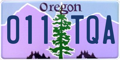 OR license plate 011TQA