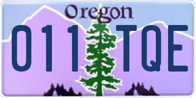 OR license plate 011TQE
