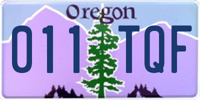 OR license plate 011TQF