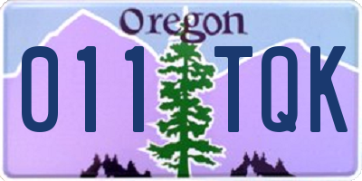 OR license plate 011TQK