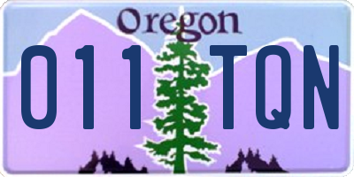 OR license plate 011TQN