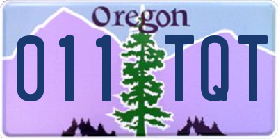OR license plate 011TQT