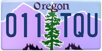 OR license plate 011TQU