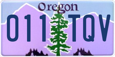 OR license plate 011TQV