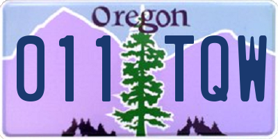 OR license plate 011TQW