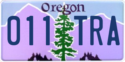 OR license plate 011TRA