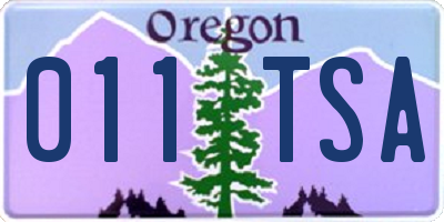 OR license plate 011TSA