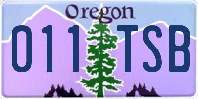 OR license plate 011TSB