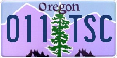 OR license plate 011TSC