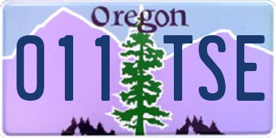 OR license plate 011TSE