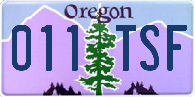 OR license plate 011TSF