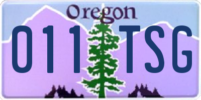 OR license plate 011TSG