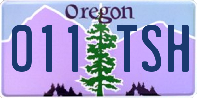 OR license plate 011TSH