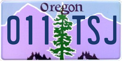 OR license plate 011TSJ