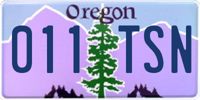 OR license plate 011TSN