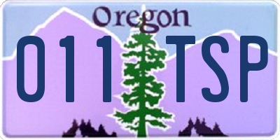 OR license plate 011TSP