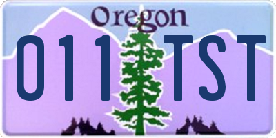 OR license plate 011TST
