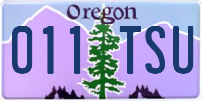 OR license plate 011TSU