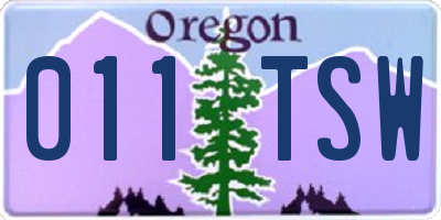 OR license plate 011TSW