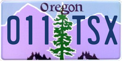 OR license plate 011TSX