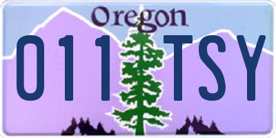 OR license plate 011TSY