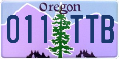 OR license plate 011TTB
