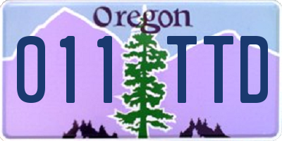 OR license plate 011TTD