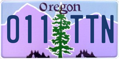 OR license plate 011TTN