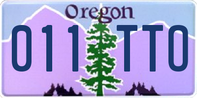OR license plate 011TTO