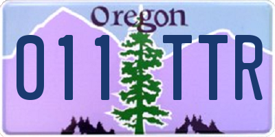 OR license plate 011TTR