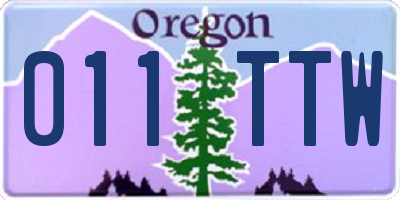 OR license plate 011TTW