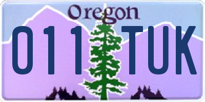 OR license plate 011TUK