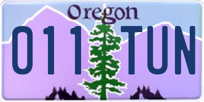 OR license plate 011TUN