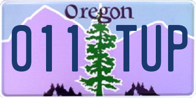 OR license plate 011TUP