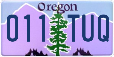 OR license plate 011TUQ
