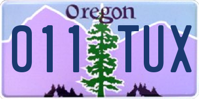 OR license plate 011TUX