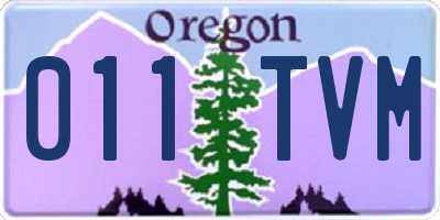 OR license plate 011TVM