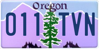 OR license plate 011TVN