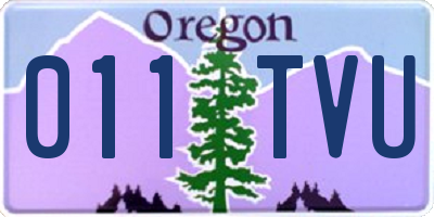 OR license plate 011TVU