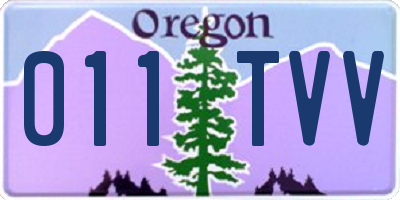 OR license plate 011TVV